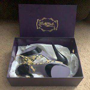 Hale Bob Snakeskin Heels